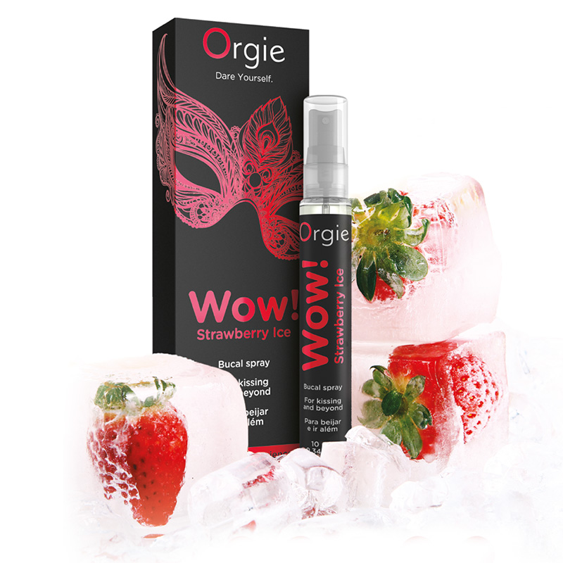 葡萄牙Orgie｜WOW! BLOWJOB SPRAY Strawberry Ice 天然口交專用噴劑 草莓口味10ml